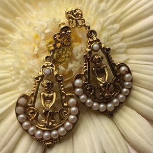 Nouveau art vintage cherub earrings